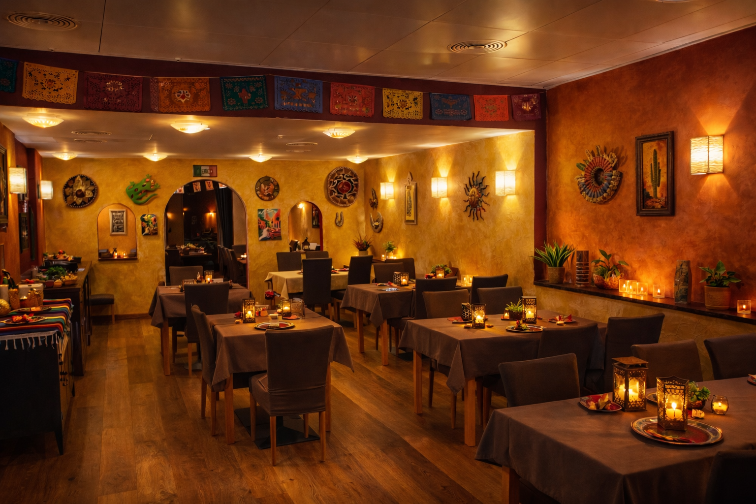 La salle chaleureuse du restaurant Cactus